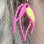 Batucada Flame Oorringen Neon Fluo Pink-Geel