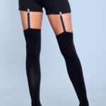 Hanging On Clip Garter Thigh Highs - BLK / OS