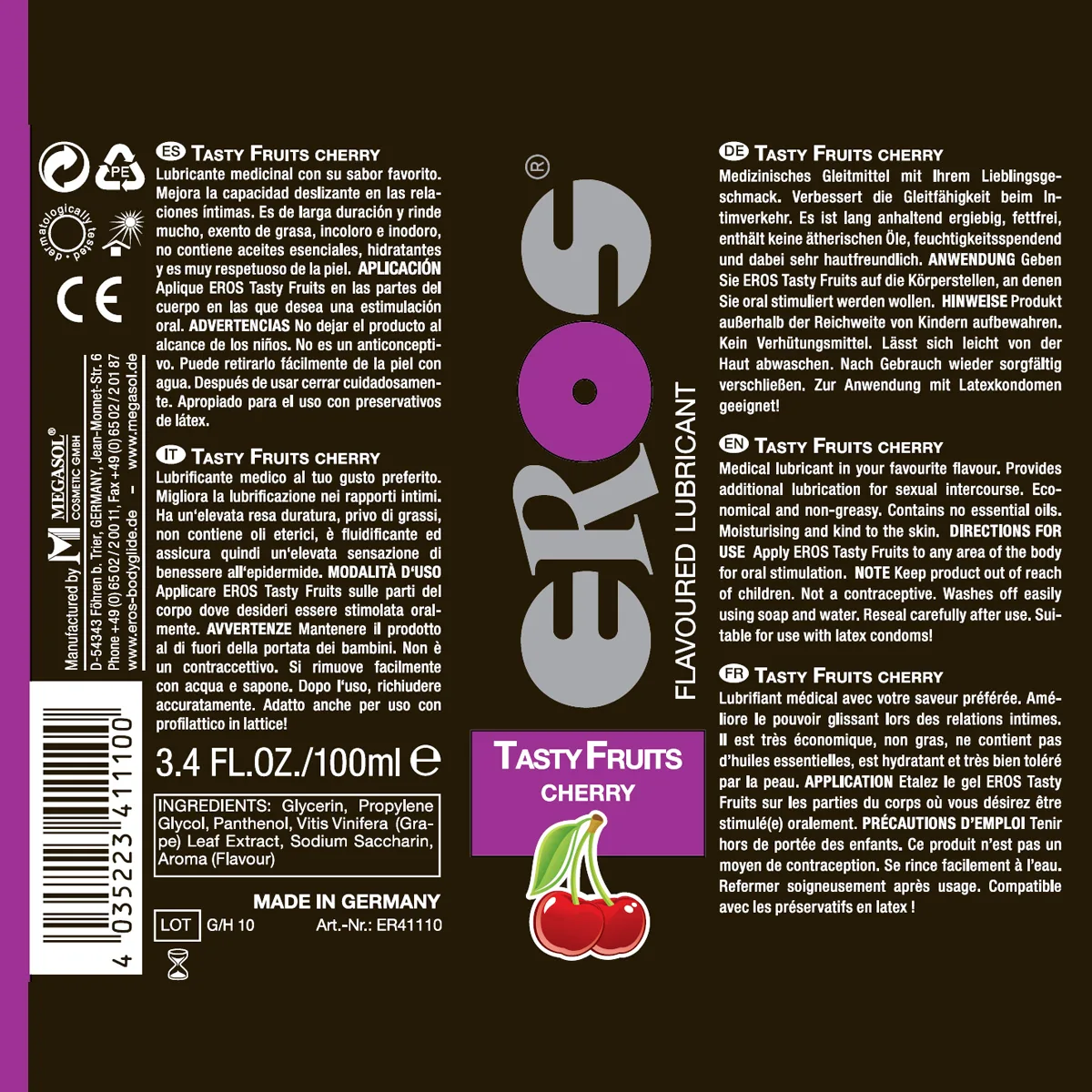 EROS Tasty Fruits - Cherry 100ml koop je bij Speelgoed voor Volwassenen